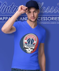 Washington Wizards Grateful Dead Steal Your Face V Neck TShirt