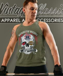 Washington Wizards Harley Davidson Skull Tank Top Racerback 1