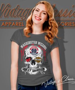Washington Wizards Harley Davidson Skull Women T Shirt 1