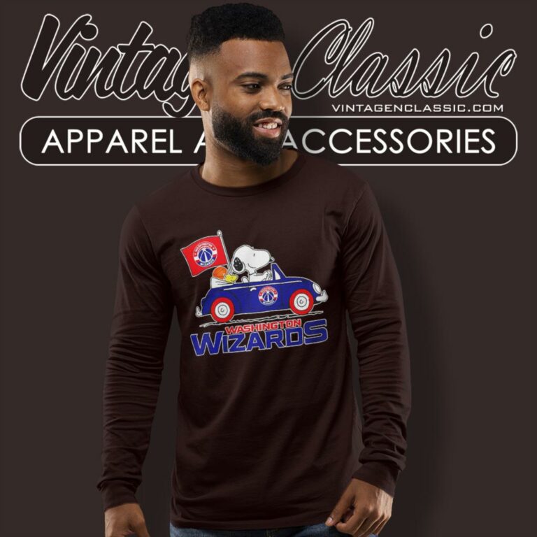 Washington Wizards Snoopy And Woodstock Driving Car Long Sleeve Tee Washington Wizards Snoopy And Woodstock Driving Car Long Sleeve Tee