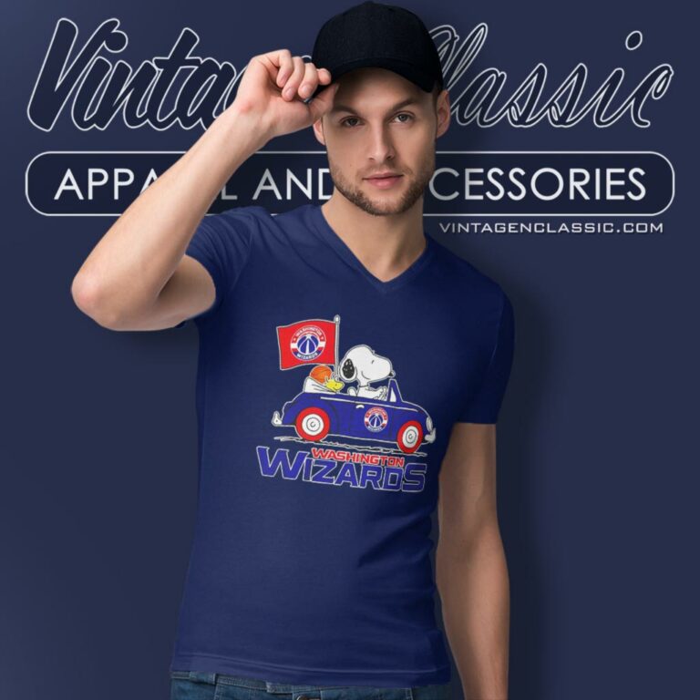 Washington Wizards Snoopy And Woodstock Driving Car V Neck TShirt Washington Wizards Snoopy And Woodstock Driving Car V Neck TShirt