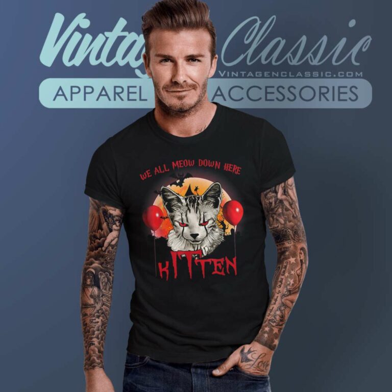We All Meow Down Here Kitten Halloween T Shirt We All Meow Down Here Kitten Halloween T Shirt