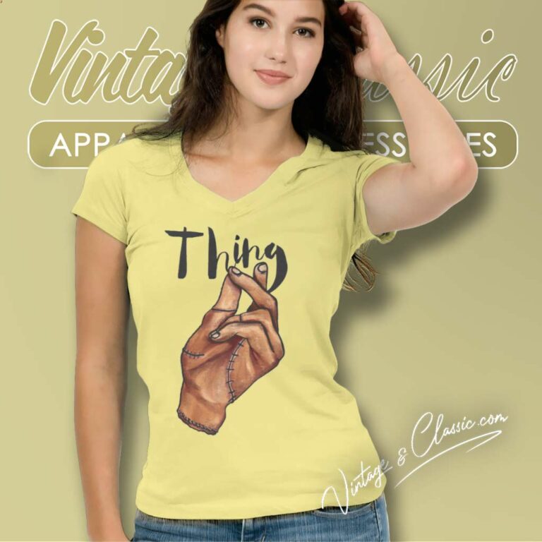 Wednesday 2023 Thing Hand V Neck TShirt Wednesday 2023 Thing Hand V Neck TShirt
