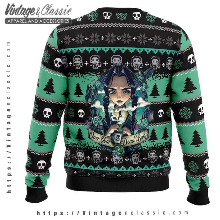 Wednesday The Addams Family Ugly Christmas Sweater back Ugly Sweater Wednesday The Addams Family Ugly Christmas Sweater back Ugly Sweater