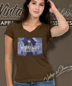 Wednesday Umbrella Season 2 V Neck TShirt