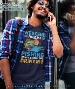 Weekend Forecast Fishing And Beer V Neck TShirt