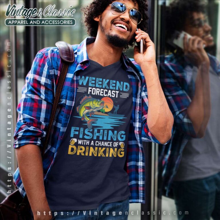 Weekend Forecast Fishing And Beer V Neck TShirt Weekend Forecast Fishing And Beer V Neck TShirt