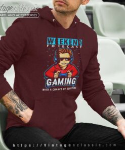 Weekend Forecast Gaming Cool Gamer Teen Boy Video Games Hoodie