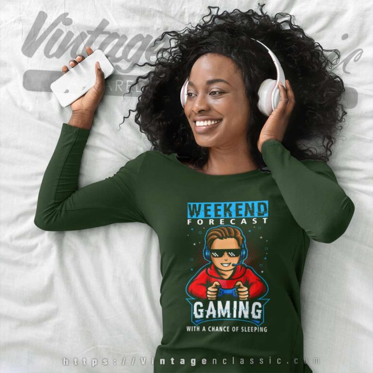 Weekend Forecast Gaming Cool Gamer Teen Boy Video Games Long Sleeve Tee Weekend Forecast Gaming Cool Gamer Teen Boy Video Games Long Sleeve Tee