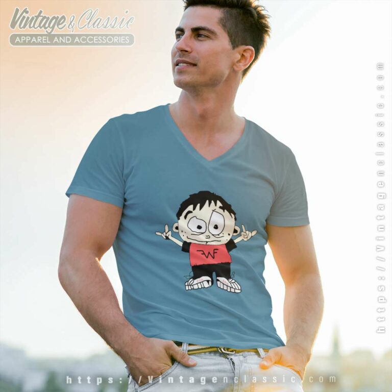 Weezer Cartoon V Neck TShirt Weezer Cartoon V Neck TShirt