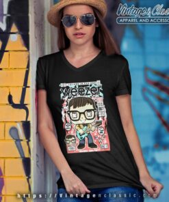 Weezer Comic V Neck TShirt