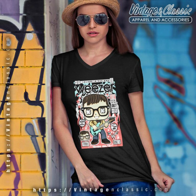 Weezer Comic V Neck TShirt Weezer Comic V Neck TShirt