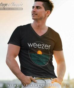 Weezer Digital Sunset V Neck TShirt