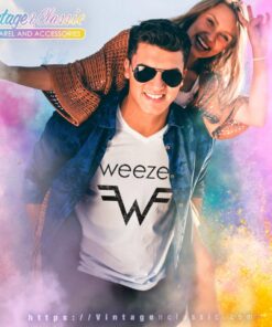 Weezer Logo V Neck TShirt
