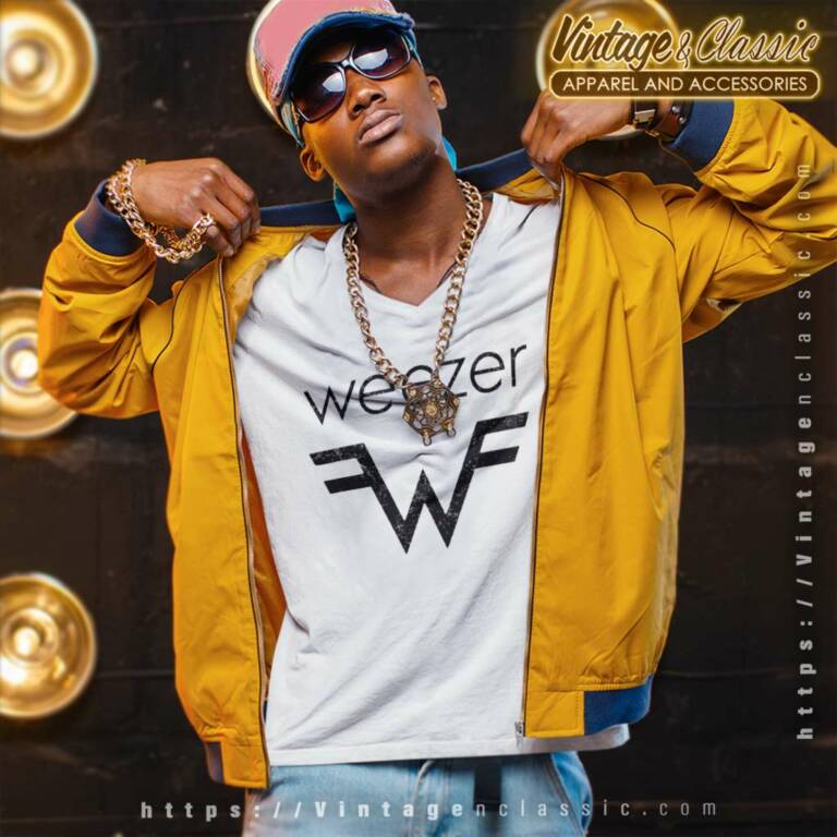 Weezer Logo Vintage V Neck TShirt Weezer Logo Vintage V Neck TShirt