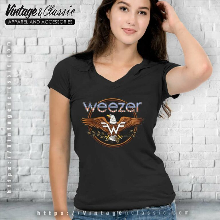 Weezer Shirt American Eagle Logo V Neck TShirt Weezer Shirt American Eagle Logo V Neck TShirt