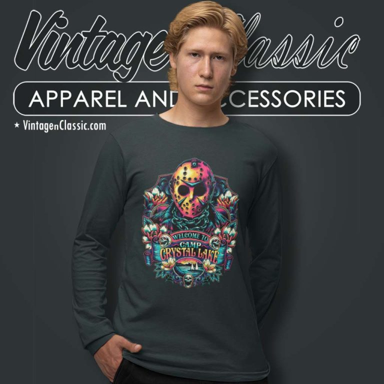 Welcome To Camp Crystal Lake Jason Shirt Friday The 13th Long Sleeve Tee Welcome To Camp Crystal Lake Jason Shirt Friday The 13th Long Sleeve Tee