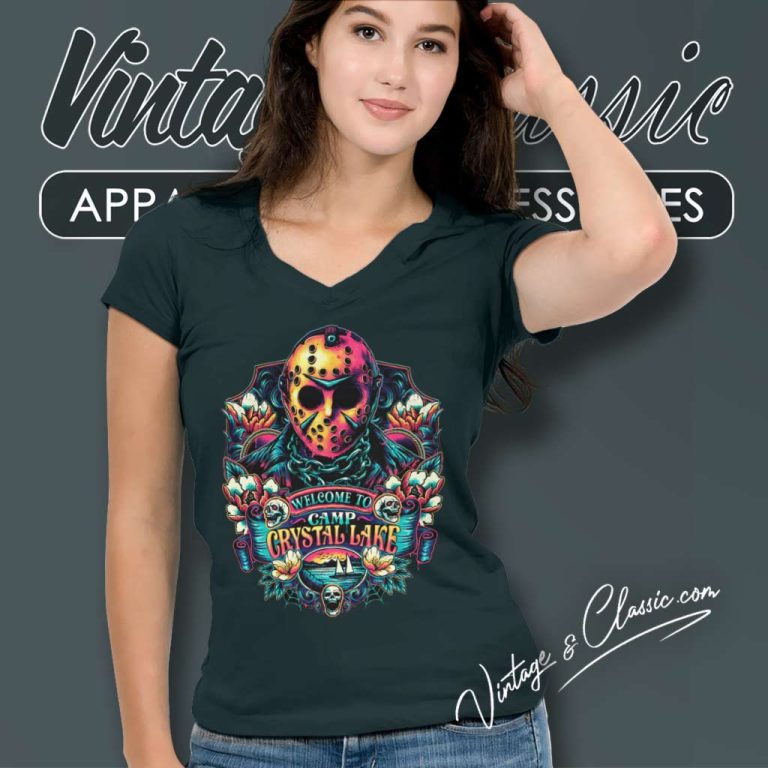 Welcome To Camp Crystal Lake Jason Shirt Friday The 13th V Neck TShirt Welcome To Camp Crystal Lake Jason Shirt Friday The 13th V Neck TShirt