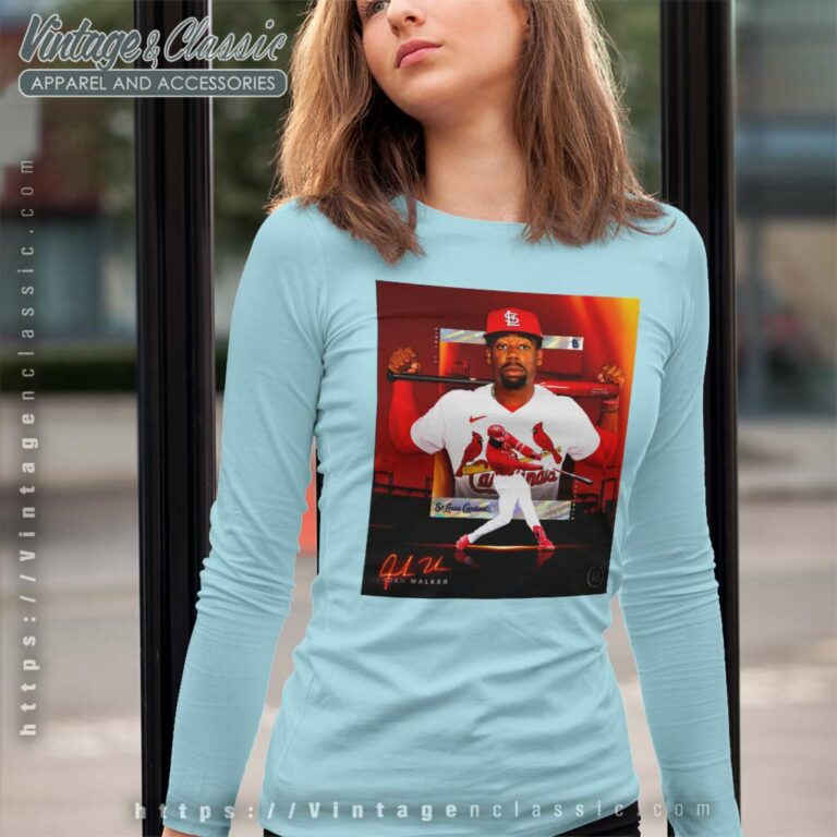 Welcome To The Show St Louis Cardinals Jordan Walker Signature Long Sleeve Tee Welcome To The Show St Louis Cardinals Jordan Walker Signature Long Sleeve Tee