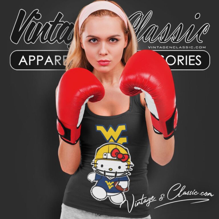 West Virginia Mountaineers Hello Kitty Tank Top Racerback West Virginia Mountaineers Hello Kitty Tank Top Racerback