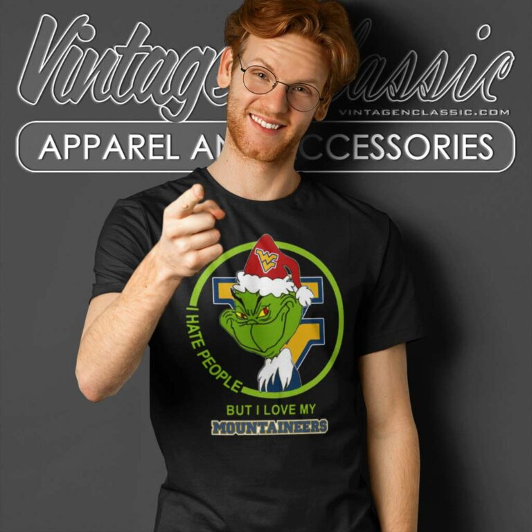 West Virginia Mountaineers Ncaa Christmas Grinch Shirt I Hate People But I Love My Mountaineers T Shirt West Virginia Mountaineers Ncaa Christmas Grinch Shirt I Hate People But I Love My Mountaineers T Shirt