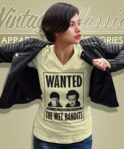 Wet Bandits Wanted Criminals Home Alone Shirt 5 Wet Bandits Wanted Criminals Home Alone V Neck TShirt