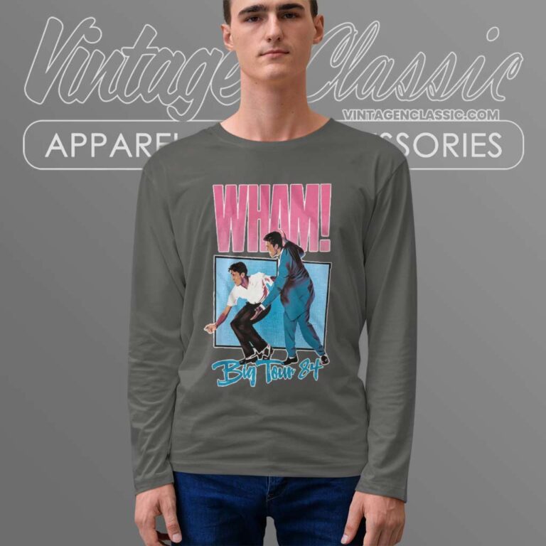 Wham Big Tour 84 George Michael Long Sleeve Tee Wham Big Tour 84 George Michael Long Sleeve Tee