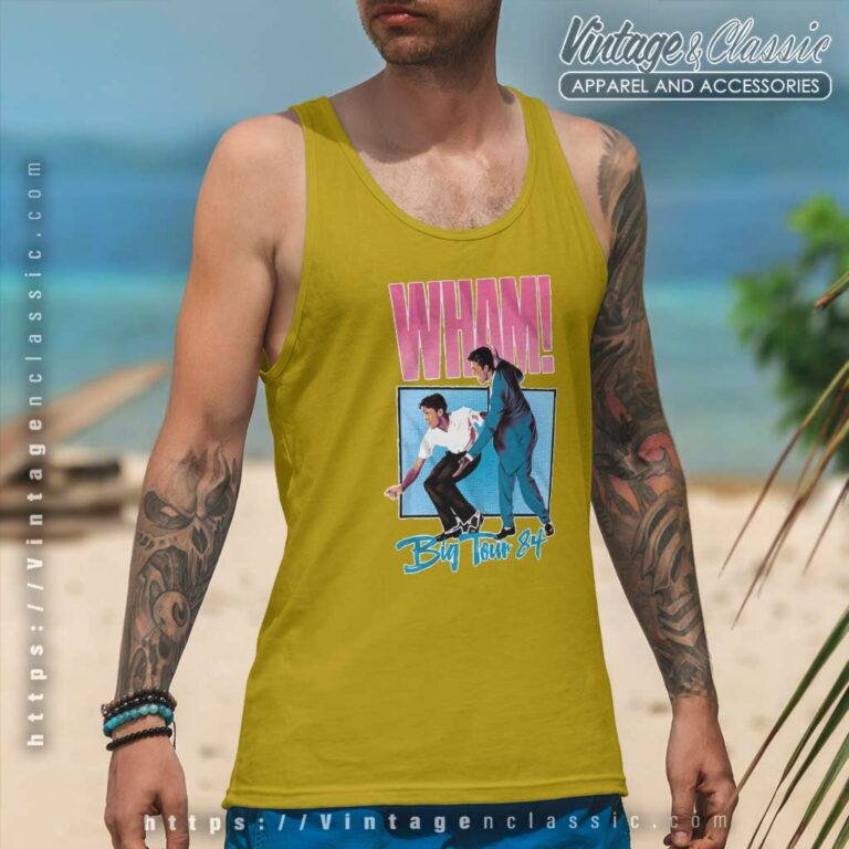 Wham Big Tour 84 George Michael Tank Top Racerback Wham Big Tour 84 George Michael Tank Top Racerback