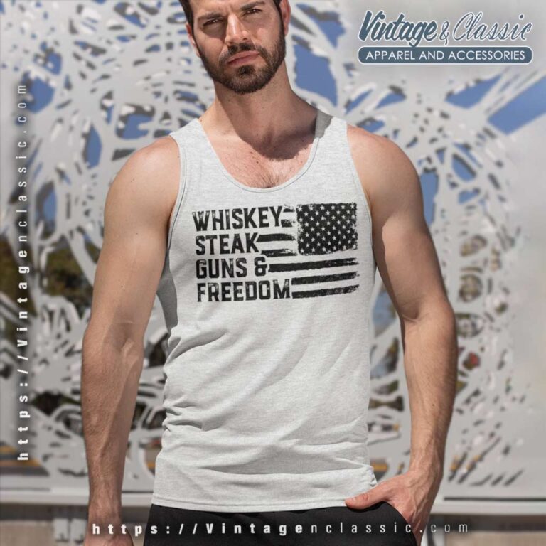 Whiskey Steak Guns And Freedom Tank Top Racerback Whiskey Steak Guns And Freedom Tank Top Racerback