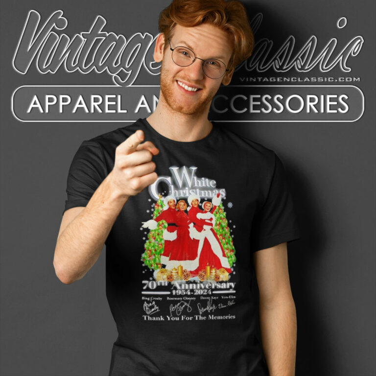 White Christmas 70th Anniversary 1954 2024 Thank You For The Memories T Shirt White Christmas 70th Anniversary 1954 2024 Thank You For The Memories T Shirt