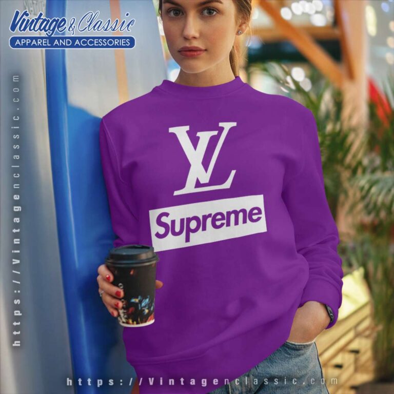 White Louis Vuitton LV And Supreme Sweatshirt White Louis Vuitton LV And Supreme Sweatshirt
