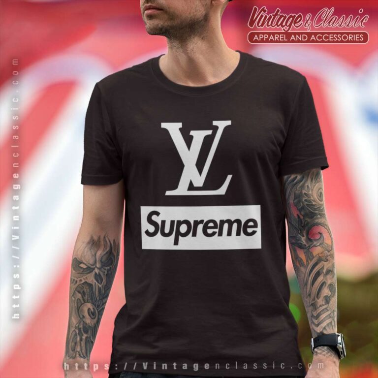 White Louis Vuitton LV And Supreme T Shirt White Louis Vuitton LV And Supreme T Shirt