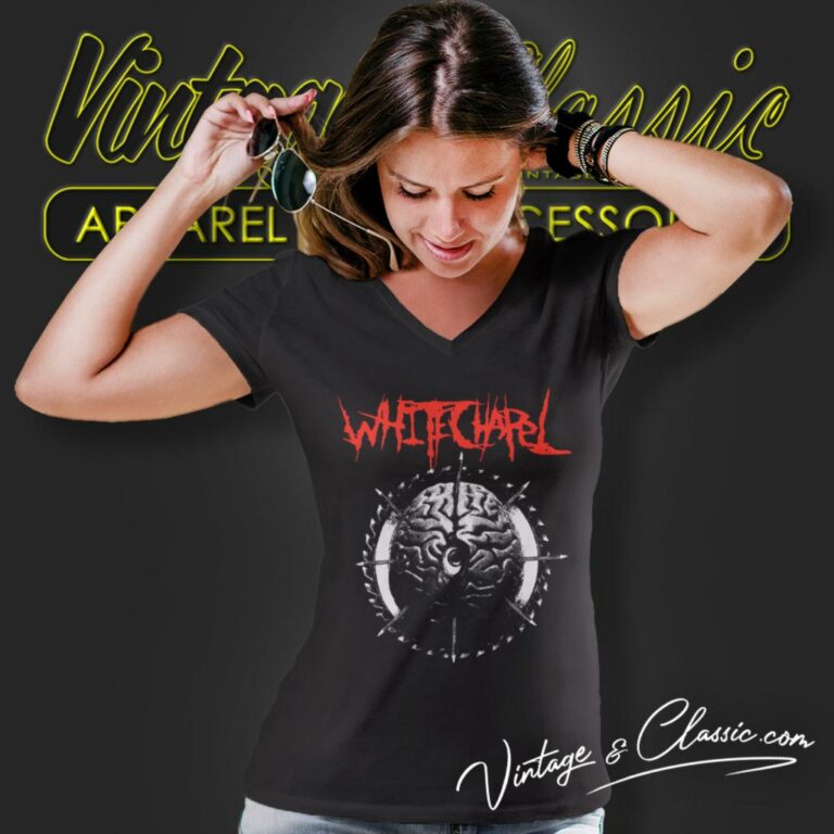 Whitechapel Brain Eye V Neck TShirt Whitechapel Brain Eye V Neck TShirt