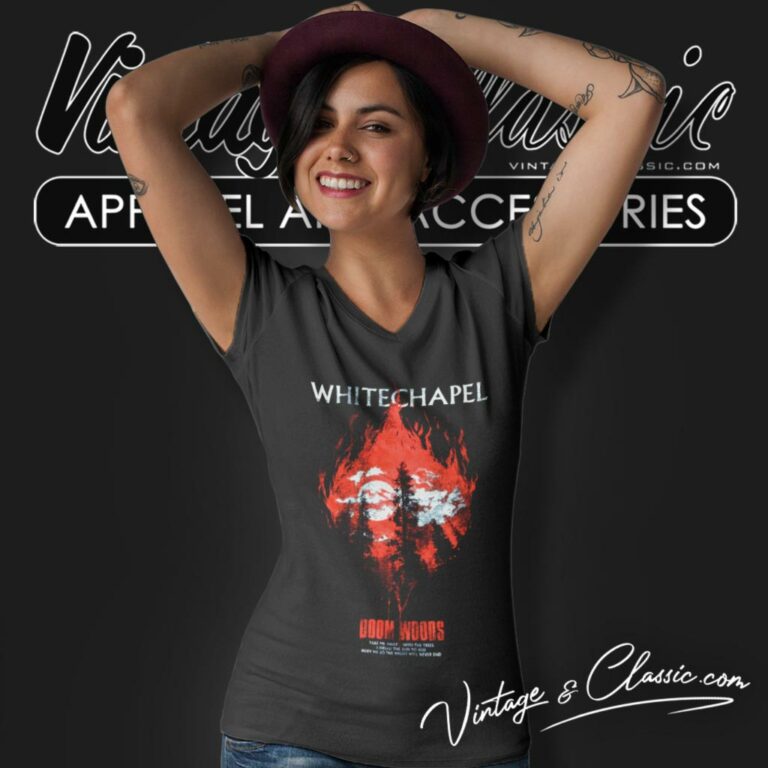 Whitechapel Doom Woods V Neck TShirt Whitechapel Doom Woods V Neck TShirt