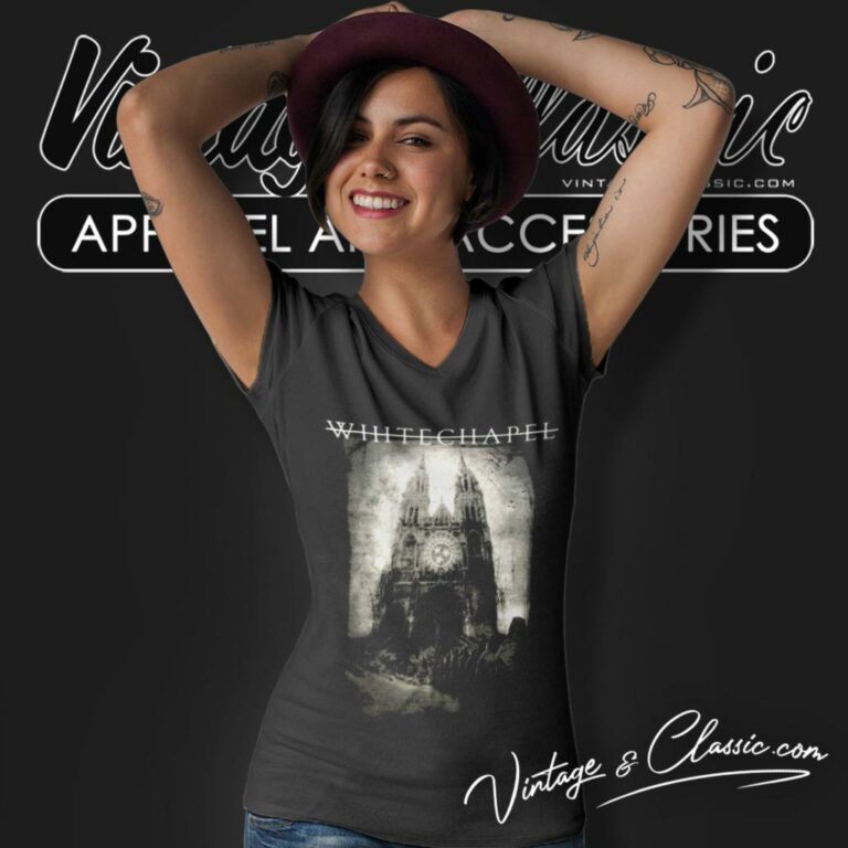 Whitechapel Shirt Church Of The Blade V Neck TShirt Whitechapel Shirt Church Of The Blade V Neck TShirt