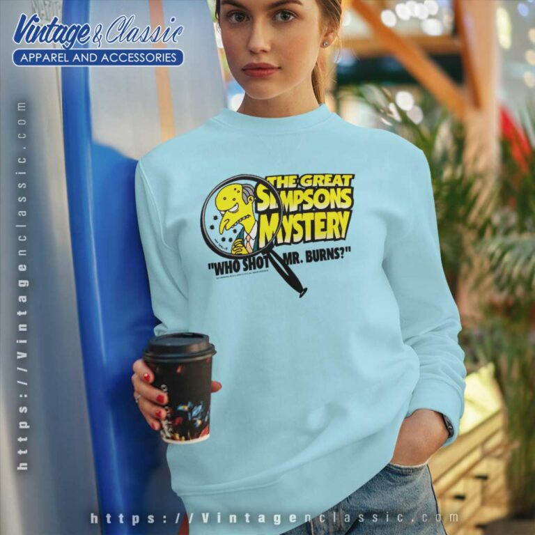 Who Shot Mr Burns The Great Simpsons Mystery Sweatshirt Who Shot Mr Burns The Great Simpsons Mystery Sweatshirt