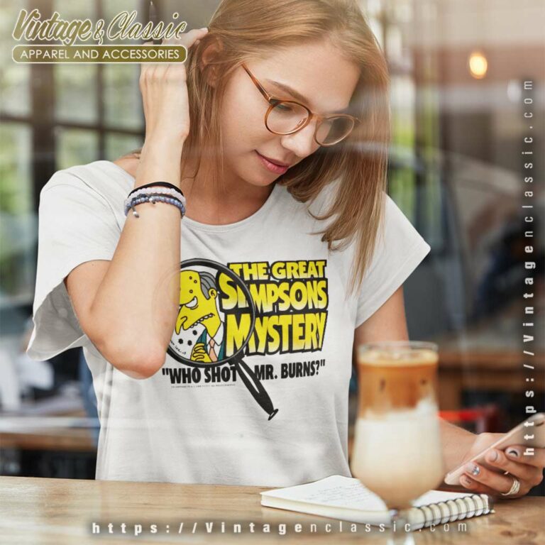 Who Shot Mr Burns The Great Simpsons Mystery Women TShirt Who Shot Mr Burns The Great Simpsons Mystery Women TShirt