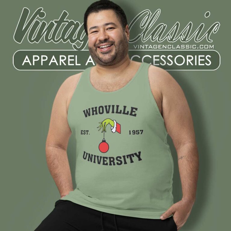 Whoville University The Grinch Santa Christmas Est 1957 Tank Top Racerback Whoville University The Grinch Santa Christmas Est 1957 Tank Top Racerback