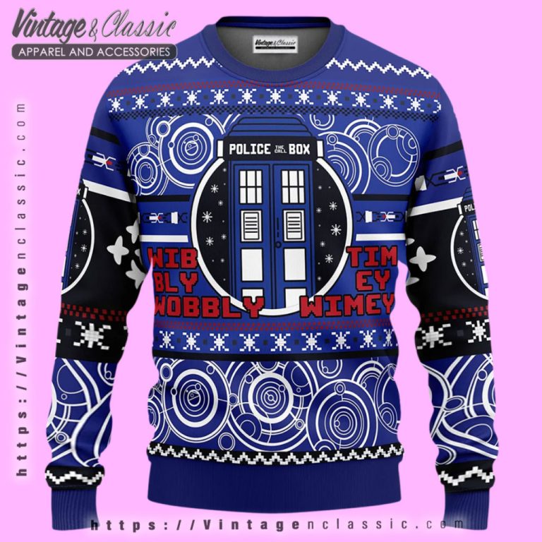 Wibbly Wobbly Doctor Who Ugly Christmas Sweater Ugly Christmas Sweater Wibbly Wobbly Doctor Who Ugly Christmas Sweater Ugly Christmas Sweater