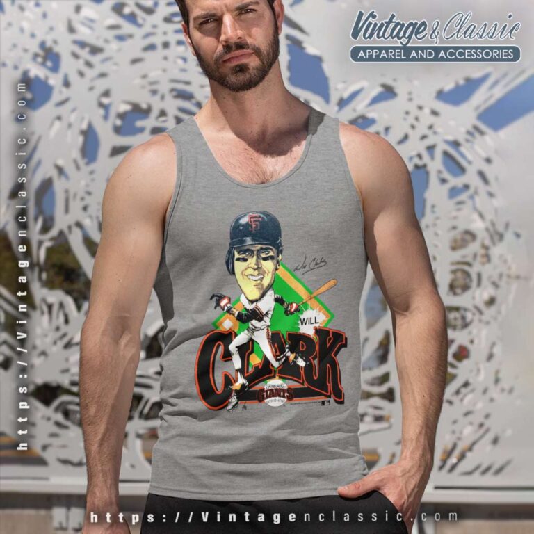 Will Clark San Francisco Giants Caricature Tank Top Racerback Will Clark San Francisco Giants Caricature Tank Top Racerback