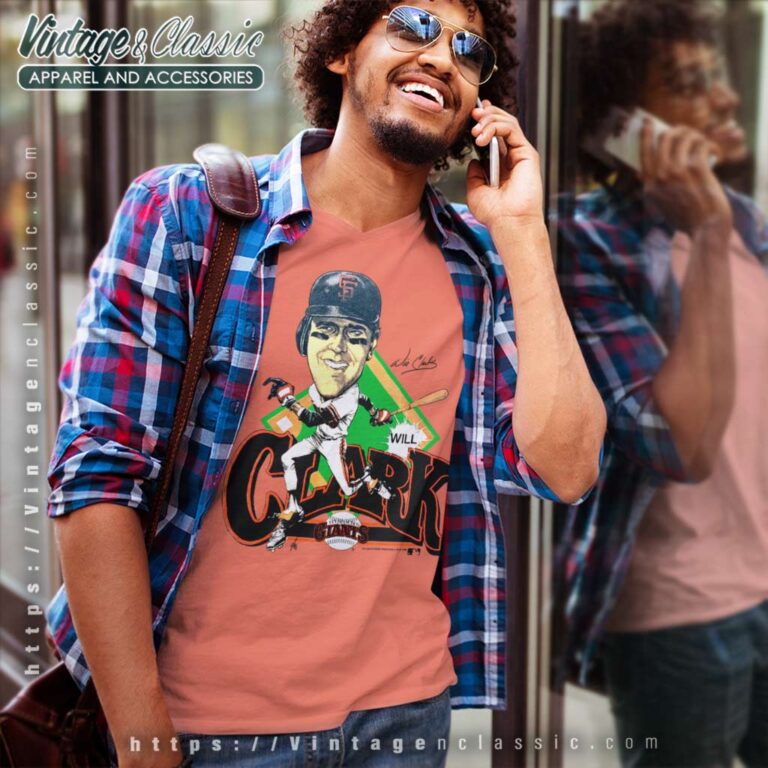 Will Clark San Francisco Giants Caricature V Neck TShirt Will Clark San Francisco Giants Caricature V Neck TShirt