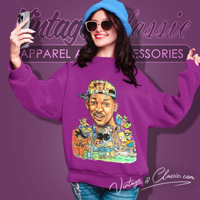 Will Smith Shirt Mashup Cartoon Characters Sweatshirt Will Smith Shirt Mashup Cartoon Characters Sweatshirt