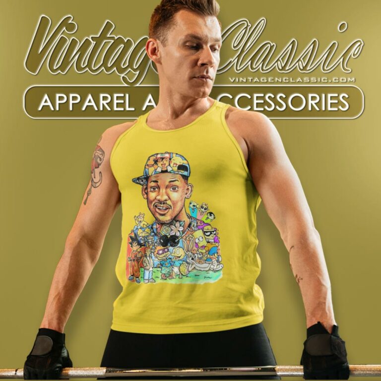 Will Smith Shirt Mashup Cartoon Characters Tank Top Racerback Will Smith Shirt Mashup Cartoon Characters Tank Top Racerback