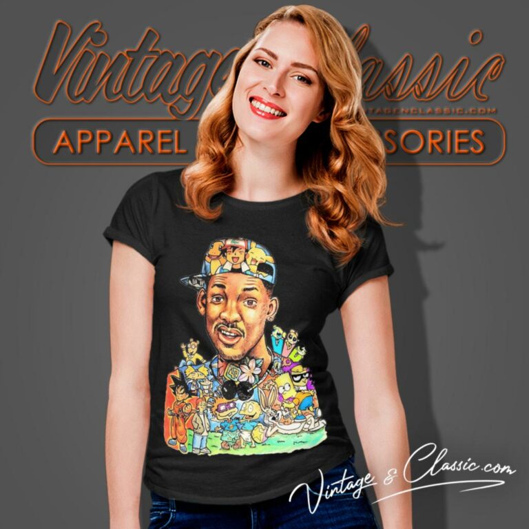 Will Smith Shirt Mashup Cartoon Characters Women T Shirt Will Smith Shirt Mashup Cartoon Characters Women T Shirt