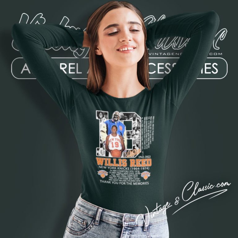 Willis Reed New York Knicks Thank You For The Memories Signature Long Sleeve Tee Willis Reed New York Knicks Thank You For The Memories Signature Long Sleeve Tee
