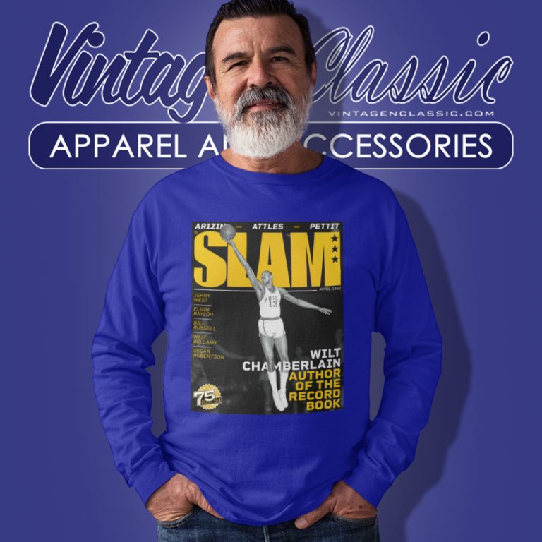 Wilt Chamberlain Philadelphia 76ers Nba Slam Cover Long Sleeve Tee Wilt Chamberlain Philadelphia 76ers Nba Slam Cover Long Sleeve Tee