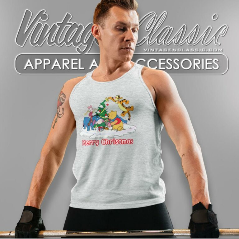 Winnie The Pooh And Friends Merry Christmas Tank Top Racerback Winnie The Pooh And Friends Merry Christmas Tank Top Racerback