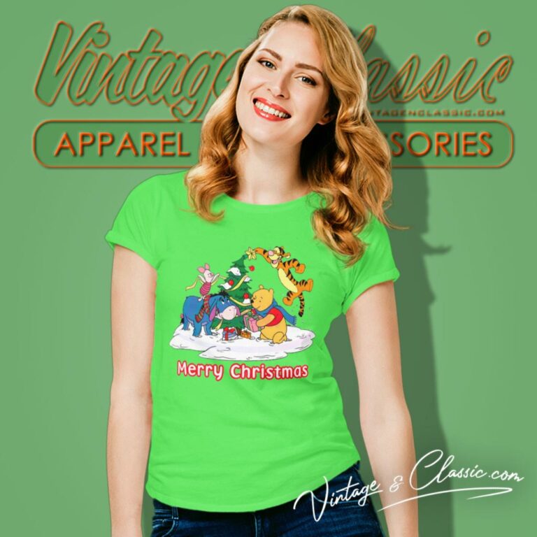 Winnie The Pooh And Friends Merry Christmas Women T Shirt Winnie The Pooh And Friends Merry Christmas Women T Shirt