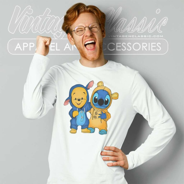 Winnie The Pooh And Stitch Best Friends Long Sleeve Tee Winnie The Pooh And Stitch Best Friends Long Sleeve Tee