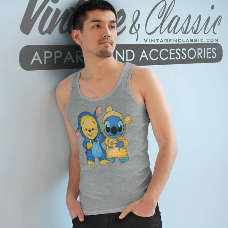 Winnie The Pooh And Stitch Best Friends Tank Top Racerback Winnie The Pooh And Stitch Best Friends Tank Top Racerback